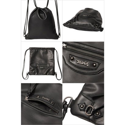 FAUX LEATHER UTILITY KNAPSACK BLACK [105264053003] （BLACK）｜詳細画像
