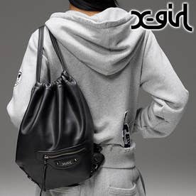 FAUX LEATHER UTILITY KNAPSACK BLACK [105264053003] （BLACK）