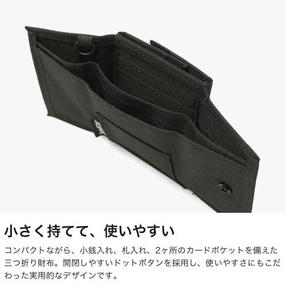 財布 レディース かわいい コンパクト 小さい 小さめ ミニ ミニ財布 ブランド お札おれない 三つ折り財布 FACE LABEL SMART MINI WALLET 105263054012 （BLACK）｜詳細画像