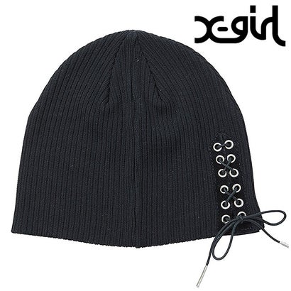 LACE UP BEANIE BLACK [105264051004] （BLACK）｜詳細画像