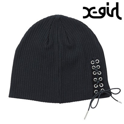 LACE UP BEANIE BLACK [105264051004] （BLACK）｜詳細画像