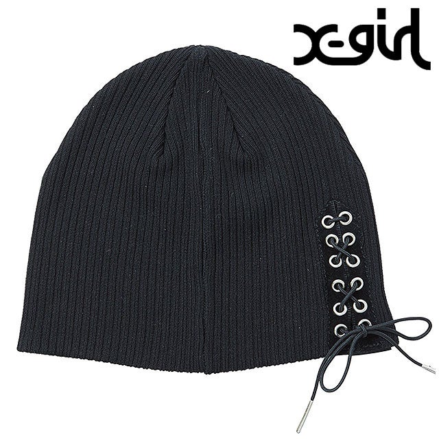 LACE UP BEANIE BLACK [105264051004] （BLACK）