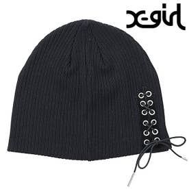 LACE UP BEANIE BLACK [105264051004] （BLACK）
