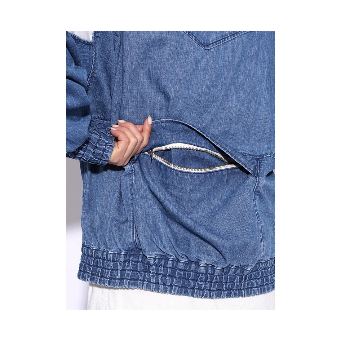 X-girl DENIMWINDBREAKERJACKET/パイピングデニムジャケット INDIGO 