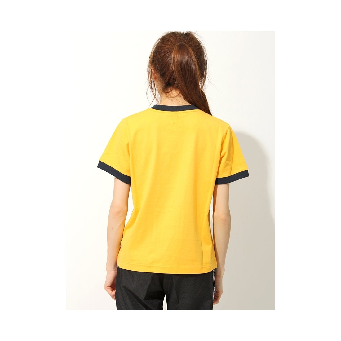 X-girl OVALLOGOS/SRINGERTEE/定番ロゴリンガーTシャツ YELLOW -靴