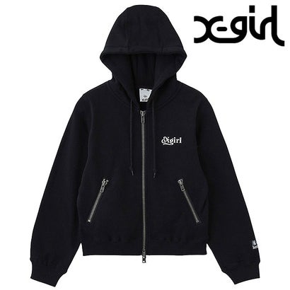 BACK LACE UP ZIP UP SWEAT HOODIE BLACK [105264012009] （BLACK）｜詳細画像