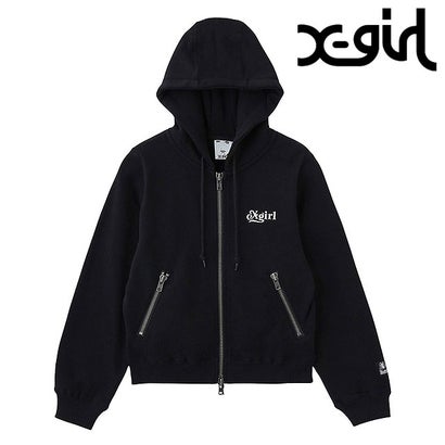 BACK LACE UP ZIP UP SWEAT HOODIE BLACK [105264012009] （BLACK）｜詳細画像