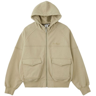 ARCH LOGO AND FACE HOODED SWEAT JACKET BEIGE [105264012008] （BEIGE）｜詳細画像
