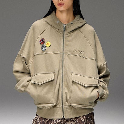 ARCH LOGO AND FACE HOODED SWEAT JACKET BEIGE [105264012008] （BEIGE）｜詳細画像
