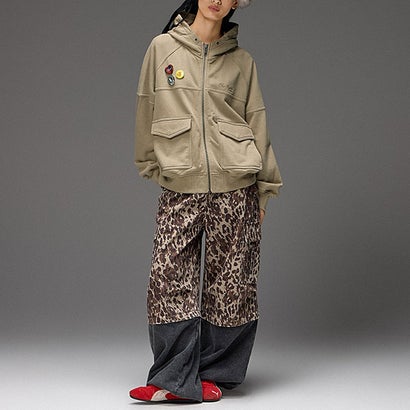 ARCH LOGO AND FACE HOODED SWEAT JACKET BEIGE [105264012008] （BEIGE）｜詳細画像