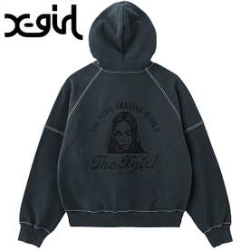 ARCH LOGO AND FACE HOODED SWEAT JACKET CHARCOAL [105264012008] （CHARCOAL）