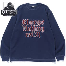 エクストララージ XLARGE OLD ENGLISH EST.91 THERMAL L/S TOP NAVY 