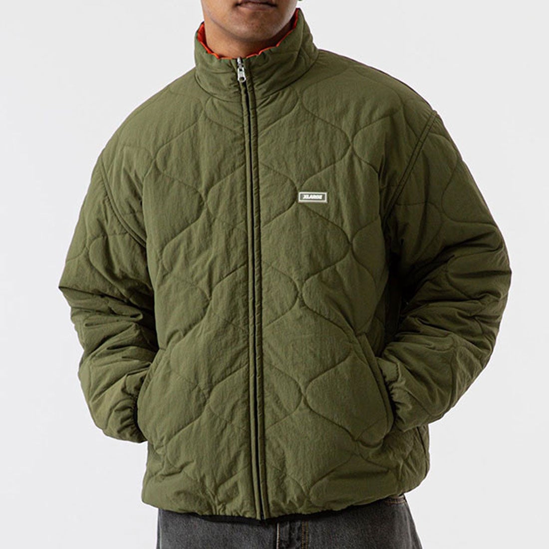 エクストララージ XLARGE REVERSIBLE QUILTED JACKET OLIVE 