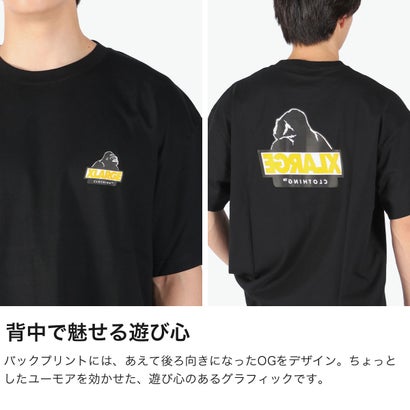 Tシャツ メンズ レディース 半袖 半そで 綿100 ブランド トップス OB バックプリント グラフィック ロゴ おしゃれ 丸首 BACKSIDE OG S/S TEE 101253011002 （NAVY）｜詳細画像