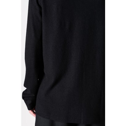 layered-collar turtleneck long-sleeve  （Black）｜詳細画像