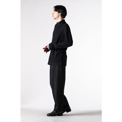 layered-collar turtleneck long-sleeve  （Black）｜詳細画像