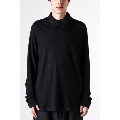 layered-collar turtleneck long-sleeve  （Black）｜詳細画像