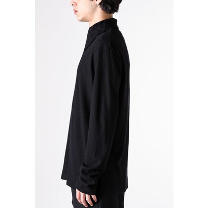 layered-collar turtleneck long-sleeve  （Black）｜詳細画像