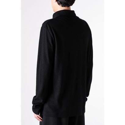 layered-collar turtleneck long-sleeve  （Black）｜詳細画像
