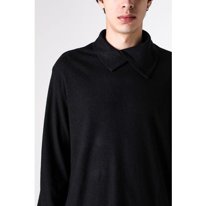 layered-collar turtleneck long-sleeve  （Black）｜詳細画像