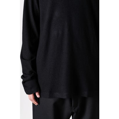 layered-collar turtleneck long-sleeve  （Black）｜詳細画像