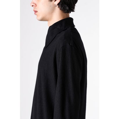 layered-collar turtleneck long-sleeve  （Black）｜詳細画像