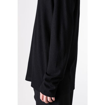 layered-collar turtleneck long-sleeve  （Black）｜詳細画像