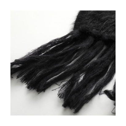 Y-3 マフラー STRIPES SCARF ニット スカーフ （BLACK/CREWHT-ブラック）｜詳細画像