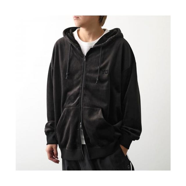 フーディ VELVET CORDUROY ZIP HOODIE IA4371 （BLACK/ブラック）