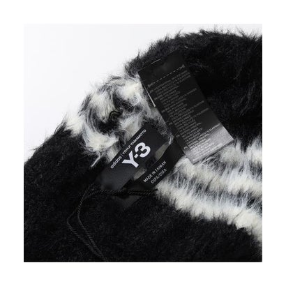 Y-3 ニット帽 STRIPES BEANIE ストライプス ビーニー KY3727 （BLACK/CREWHT-ブラック）｜詳細画像