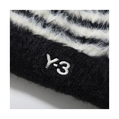 Y-3 ニット帽 STRIPES BEANIE ストライプス ビーニー KY3727 （BLACK/CREWHT-ブラック）｜詳細画像