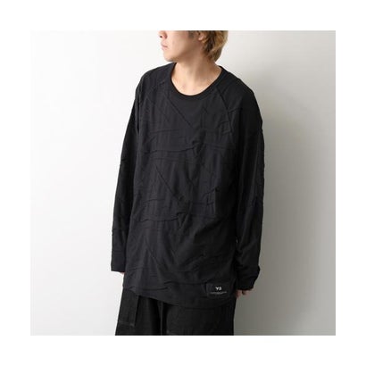 Y-3 Tシャツ PLEATED OVERSIZED LONG SLEEVE TEE KT1400 （BLACK/ブラック）｜詳細画像