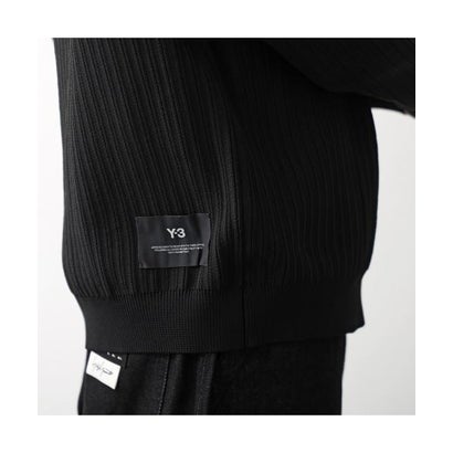 Y-3 ニット KNITTED PANEL BLOCKED HALF ZIP KR1119 （BLACK/ブラック）｜詳細画像