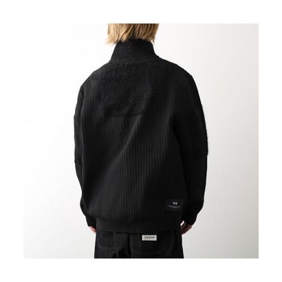 Y-3 ニット KNITTED PANEL BLOCKED HALF ZIP KR1119 （BLACK/ブラック）｜詳細画像