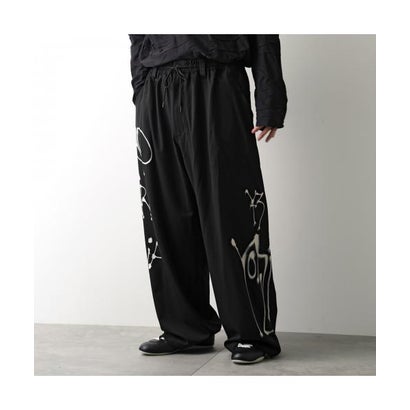 Y-3 ワイドパンツ CHITO GRAPHIC WIDE WOOL PANTS KR8712 （BLACK/ブラック）｜詳細画像