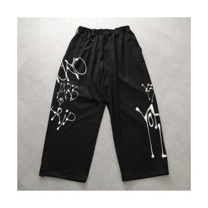 Y-3 ワイドパンツ CHITO GRAPHIC WIDE WOOL PANTS KR8712 （BLACK/ブラック）｜詳細画像