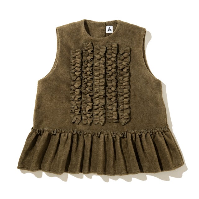 フリースフリルベスト（Fleece Frill Vest） （OLIVE）