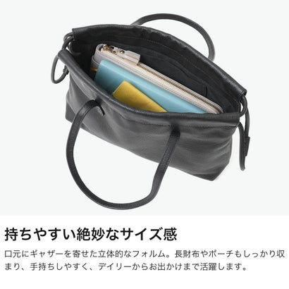トートバッグ レディース ミニ かわいい バッグ ブランド 軽量 軽い 本革 革 レザー ミニトートバッグ ハンドバッグ 巾着型 ドローストリング 小さい おしゃれ HAND BAG YH-827 （black）｜詳細画像