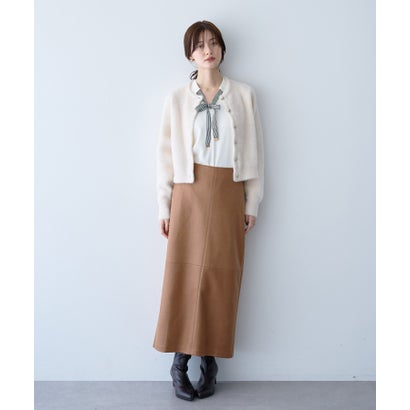 金釦ジャケットライクニットカーディガン （モカ）｜詳細画像