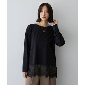 レースヘムロンTee （ブラック）