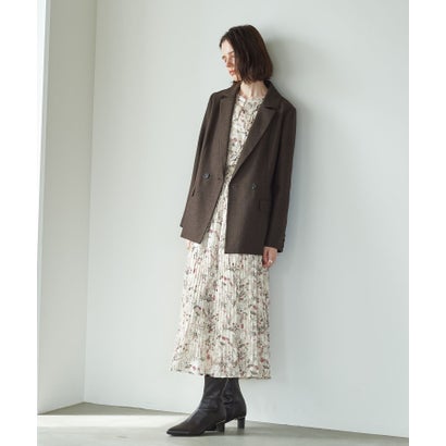ウール混ツイードテーラードジャケット （ブラウン）｜詳細画像