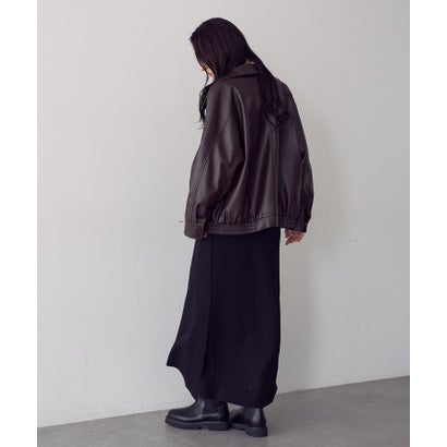 イェッカ ヴェッカ YECCA VECCA レザーライクスタンドカラーブルゾン （ブラウン）｜詳細画像