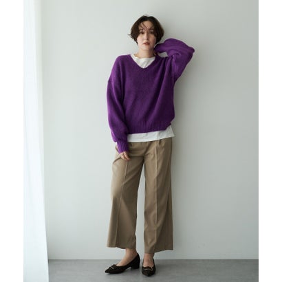 イェッカ ヴェッカ YECCA VECCA サイドラインストレートワイドパンツ （ベージュ）｜詳細画像