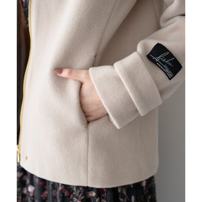 ウール混2wayショートコート （キャメル）｜詳細画像