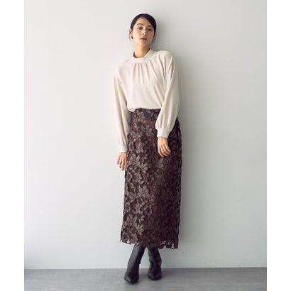 イェッカ ヴェッカ YECCA VECCA ハイネックギャザーブラウス （アイボリー）｜詳細画像