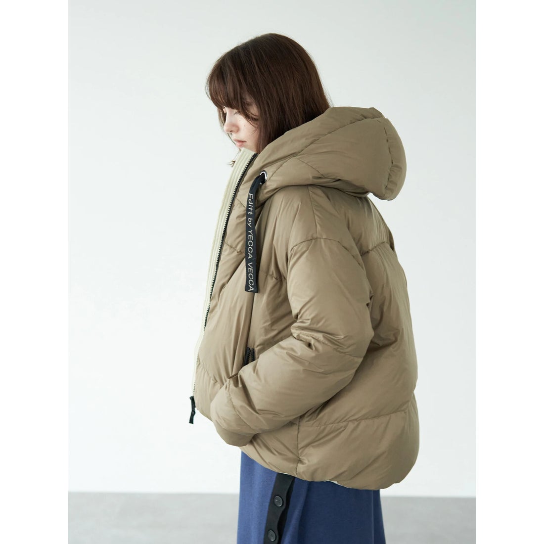 イェッカ ヴェッカ YECCA VECCA グリーンダウンZIPフーディー