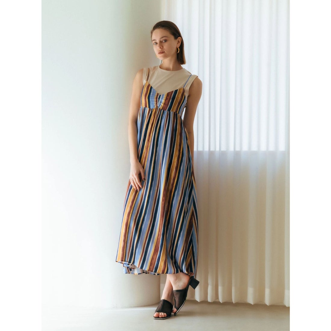 イェッカ ヴェッカ YECCA VECCA アートプリントキャミワンピース 