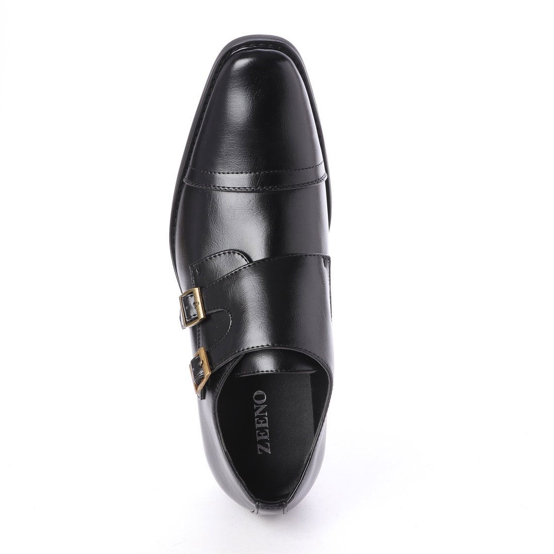 ジーノ Zeeno ビジネスシューズ 靴 メンズ 紳士靴 フォーマル ストレートチップ ベルト ダブルモンクストラップ シークレットシューズ  ロングノーズ （ブラック） -靴＆ファッション通販 ロコンド〜自宅で試着、気軽に返品