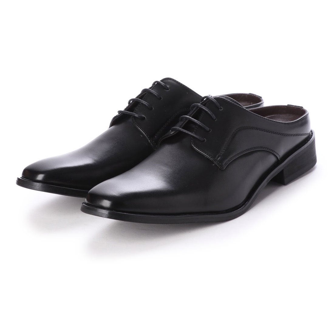 ジーノ Zeeno ビジネスシューズ メンズ サンダル 紳士靴 ローファー スリッパ スリッポン 革靴 通気性 クールビズ（Black）