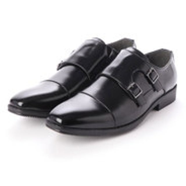 
                    ビジネスシューズ メンズ 幅広 3EEE 防滑 ダブルモンクストラップ ストレートチップ 紳士靴 大きいサイズ対応 キングサイズ （Black）